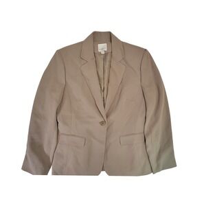 Anne‎ Klein Suits Women's Tan Single Button Blazer Jacket Size 10